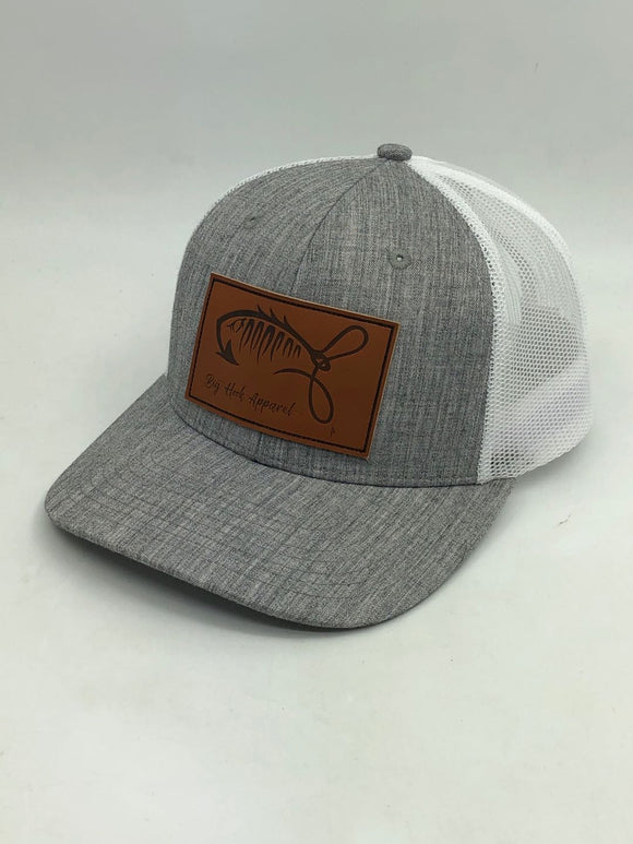 Light Gray Hat With Leather Patch