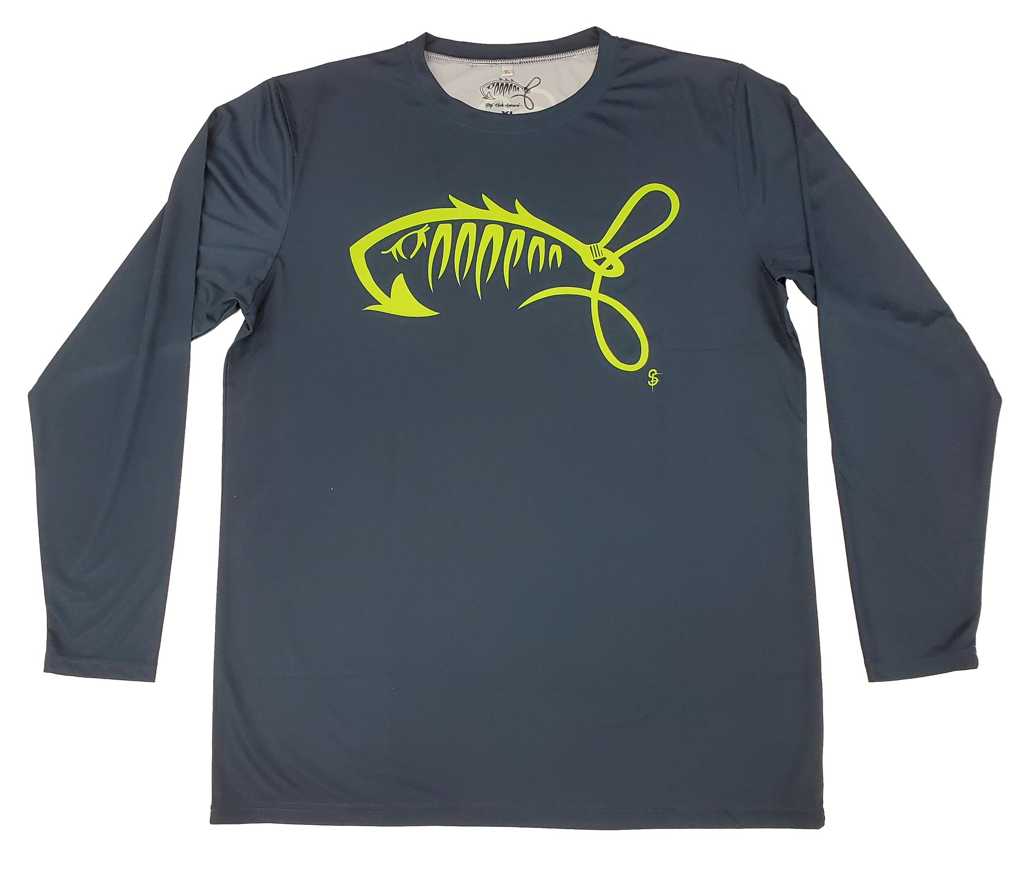 BHA Original Keeping it Cool L/S Navy / Neon Green Fishing Shirt